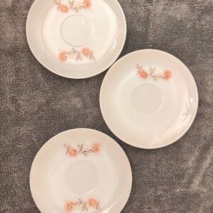Vintage Fire King Saucers “Fleurette” - Set Of 3
